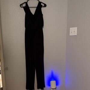 Enfocus Studio Black Sleeveless Cowl-Neck Jumpsuit